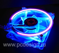 Флуоресцентный синий вентилятор с ультрафиолетовым кольцом