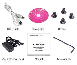 Внешн  контейнер e DATA 3500 MCU для HDD 3 5   SATA USB2 0  индик   серебр  чер 