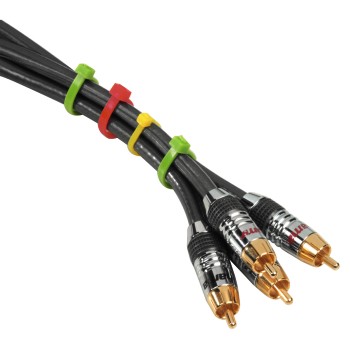 Набор разноцветных стяжек  для кабеля 150шт  3 размера  свет  в УФ  HAMA 20621