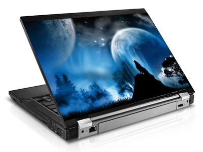 Наклейка на ноутбук     Moon and wolf   420 x 279 мм  глянц 
