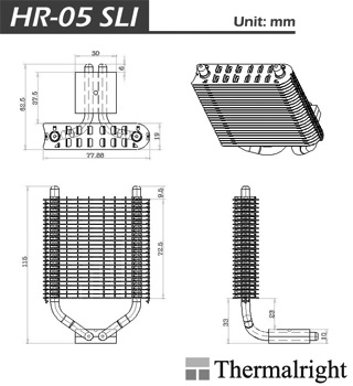 Кулер для чипсета с теплотрубками  Thermalright HR 05 SLI