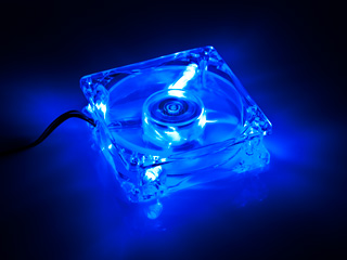 Вентилятор с подсветкой синей 80 мм GlacialStars  IceLight 8025 blue прозрач 