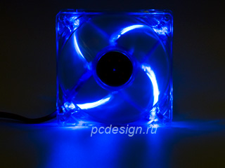 Вентилятор Kama PWM Blue LED 92мм прозрачный с синей свет  подсветкой
