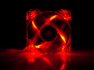 Вентилятор с подсветкой красной 80x80x25мм Yate Loon D80SL 12 77142 2000rpm