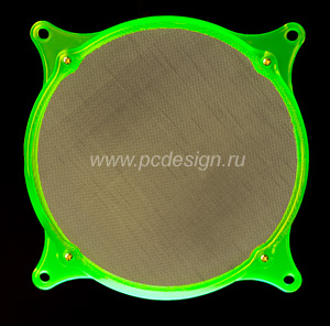 Фильтр с метал  сеткой и УФ зеленой рамой для вентилятора 120мм