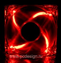Ультраяркий вентилятор Revoltec 120 мм   Dark RED  с красными светодиодами