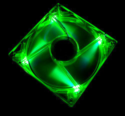 Флуоресцентный вентилятор 120 мм зеленый со светодиодами