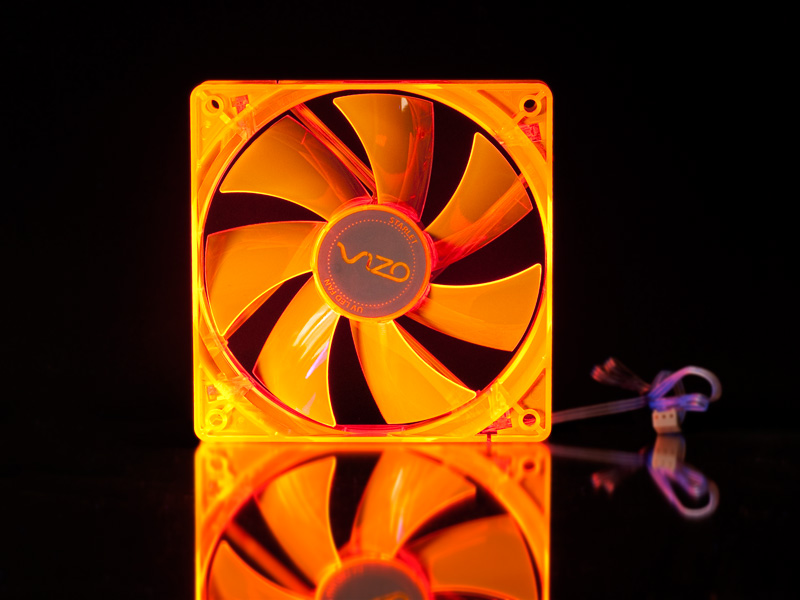 Флуоресцентный вентилятор 120 мм оранжевый со светодиодами - PCDESIGN