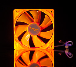 Флуоресцентный вентилятор 120 мм оранжевый со светодиодами