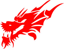 Наклейка  Evil Dragon   красная 