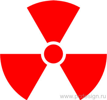 Наклейка  Radiation   красная
