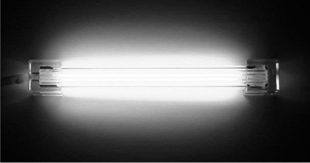 Неоновая лампа белая  длина 10 см  с инвертором