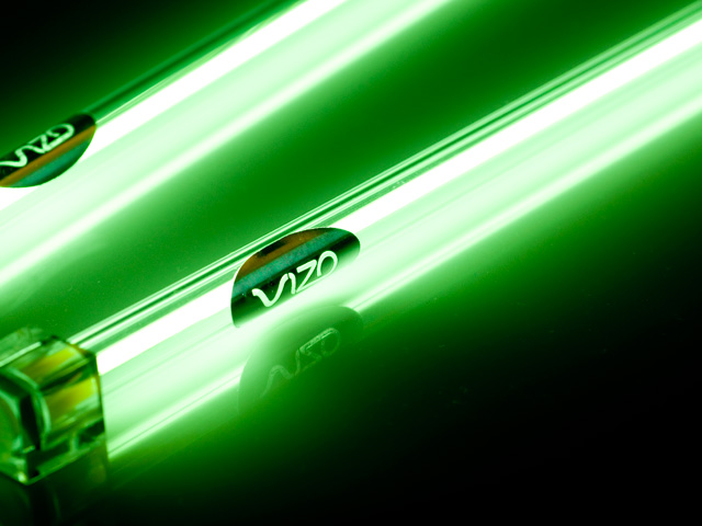 Неоновые лампы зеленые для компьютера 30 см 2 штуки с инвертором Vizo