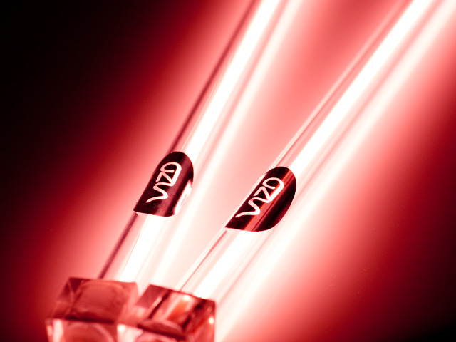 Неоновые лампы красные для компьютера 30 см 2 штуки с инвертором Vizo
