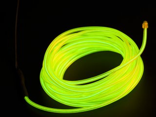 Неоновый шнур зелено желтый 2 3мм отрезок 1 метр без штекера и без инвертора