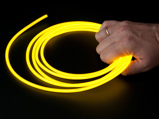 Конструктор Сделай сам толстый неоновый шнур желтый диам  5 мм длина 2 5м