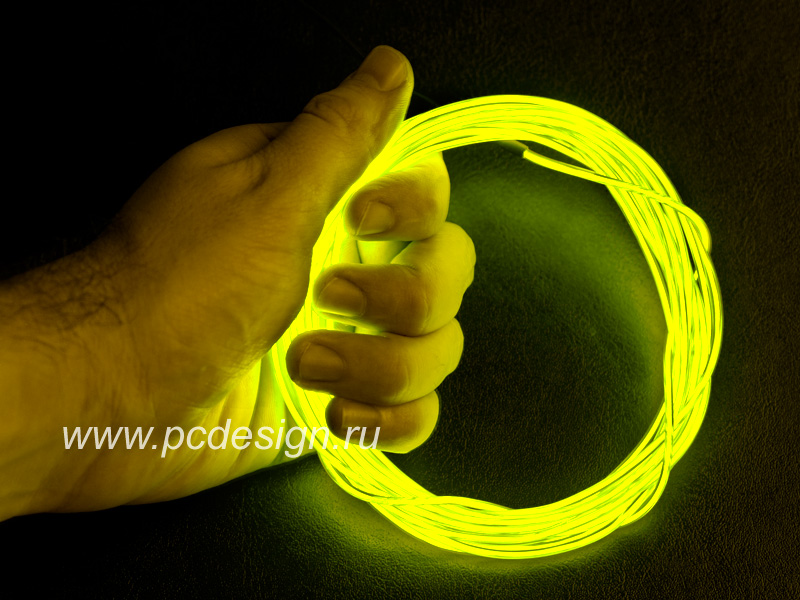 Конструктор Сделай сам неоновый шнур желтый диаметр 3.2 мм длина 2.5м .