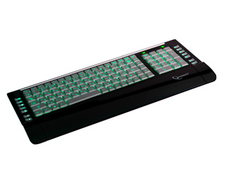 Клавиатура с подсветкой символов изумрудной KB 9630SB R мулт  черн  серб 