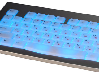 Клавиатура с подсветкой серебристая USB KB 9848L UR