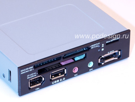 Панель Master 3500  для 3 5   отсека  с картридером  E SATA  USB  1394  mic