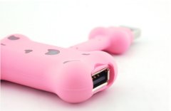 USB разветвитель Bone Doggy Link  розовый