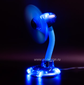 USB Вентилятор синий с подсветкой ORIENT LY 33A