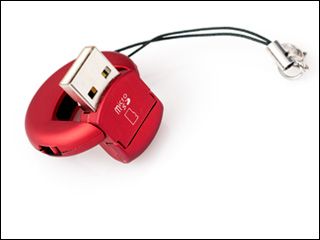 USB картридер брелок ORIENT MS 01 для Micro SD  T Flash красный