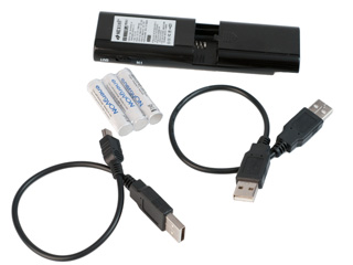 USB зар  устр  и фонарик Nexcell UPS 011 USB PSU с 3 аккум рами AAA  черн 